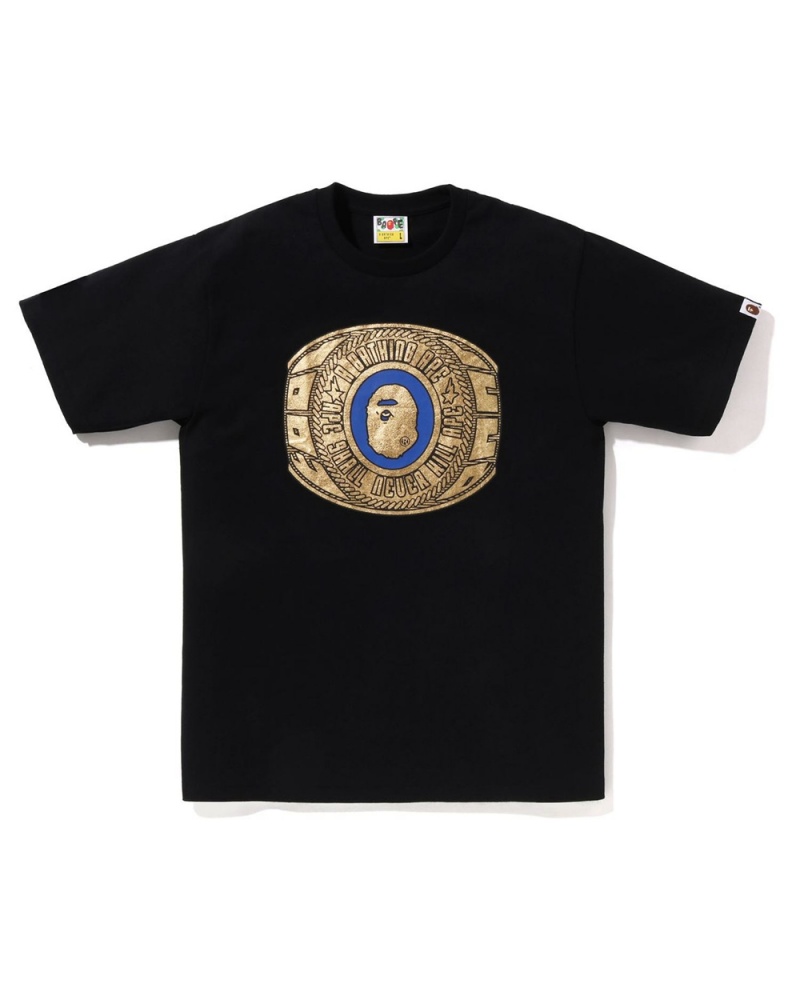 T Shirts Bape Foil College Ring Noir Homme | RTI-85328949